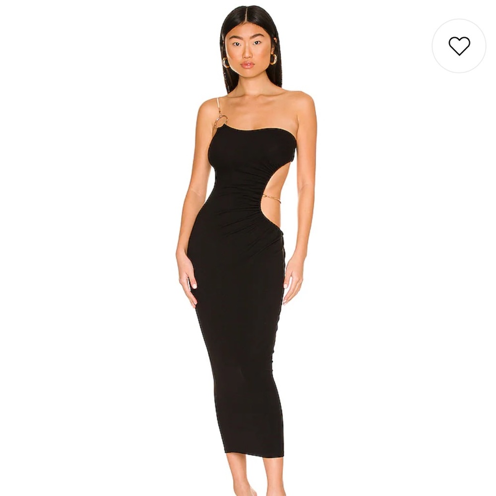 SNAKE CHAIN JERSEY KNIT CUTOUT MAXI DRESS